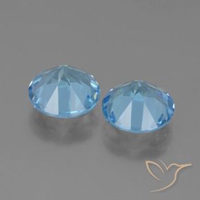 Topaz Gemstones in 9 mm (calibrated) Size for Sale, Topaz Stones in Swiss Blue Color