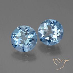 5.82 ctw Blue Topaz Stones, Natural Topaz in Round Facet Shape for Sale