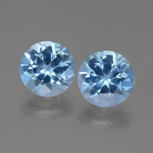 Azul Suizo Topacio Gema - 3.2ct Faceta Redonda (ID: 439849)