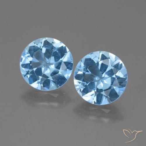 5.69ctw Natural Swiss Blue Topaz, Round, VVS