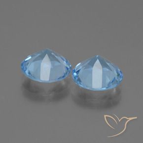 Topaz Gemstones in 9 mm (calibrated) Size for Sale, Topaz Stones in Swiss Blue Color
