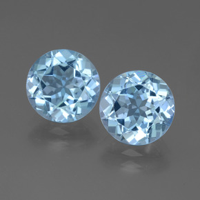 6.28 ctw Blue Topaz Gemstones, Topaz Gems in Round Facet Shape for Sale.