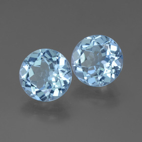 6.28 ctw Blue Topaz Stones, Natural Topaz in Round Facet Shape for Sale