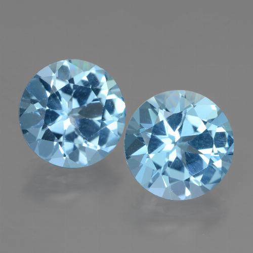 Azul maya Topacio Gema - 3.2ct Faceta Redonda (ID: 439902)