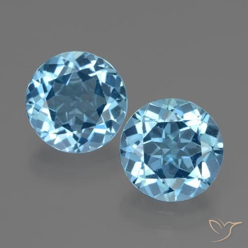 6.07ctw Natural Swiss Blue Topaz, Round, VS