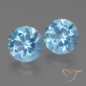 6.30 ctw Blue Topaz Stones, Natural Topaz in Round Facet Shape for Sale