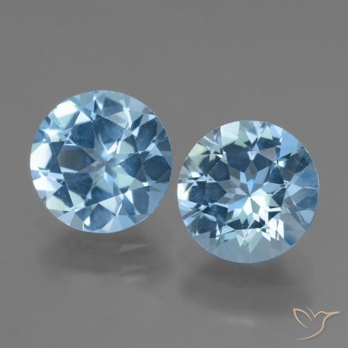 5.92 ct Swiss Blue Topaz, 9.2 mm Round Cut From Brazil, Photo A