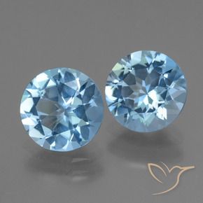 5.92 ctw Blue Topaz Stones, Natural Topaz in Round Facet Shape for Sale
