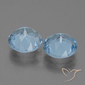 Topaz Gemstones in 9 mm (calibrated) Size for Sale, Topaz Stones in Sky Blue Color