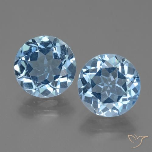 6.13 ct Swiss Blue Topaz, 9.2 mm Round Cut From Brazil, Photo A