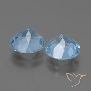 Topaz Gemstones in 9 mm (calibrated) Size for Sale, Topaz Stones in Swiss Blue Color
