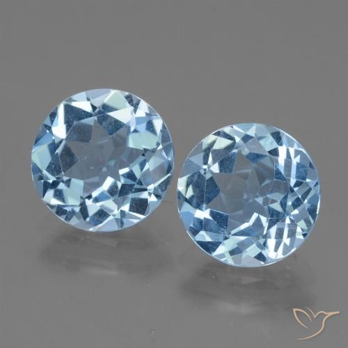 5.69ctw Natural Sky Blue Topaz, Round, VVS