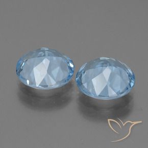Topaz Gemstones in 9 mm (calibrated) Size for Sale, Topaz Stones in Sky Blue Color