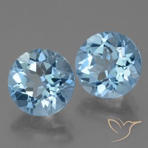 6.62 ctw Blue Topaz Stones, Natural Topaz in Round Facet Shape for Sale