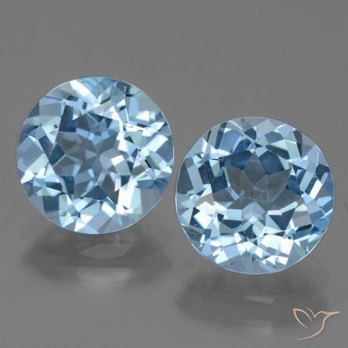 6.35ctw Natural Sky Blue Topaz, Round, VVS-VS