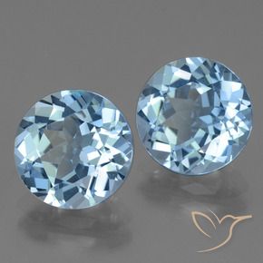 6.35 ctw Blue Topaz Stones, Natural Topaz in Round Facet Shape for Sale