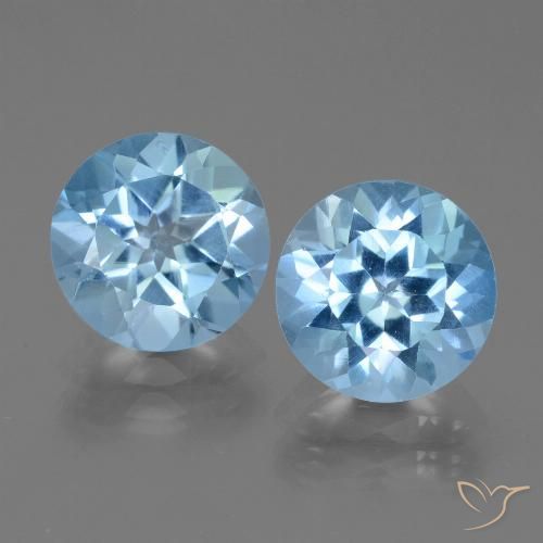 6.19ctw Natural Sky Blue Topaz, Round, VVS-VS