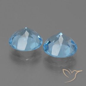 Topaz Gemstones in 9 mm (calibrated) Size for Sale, Topaz Stones in Sky Blue Color