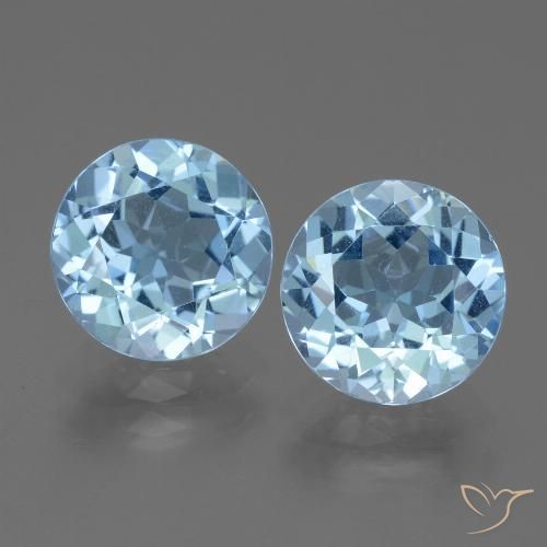 6.37 ct Sky Blue Topaz, 9.2 mm Round Cut From Brazil, Photo A