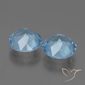 Topaz Gemstones in 9 mm (calibrated) Size for Sale, Topaz Stones in Sky Blue Color