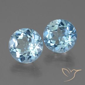 6.42 ctw Blue Topaz Stones, Natural Topaz in Round Facet Shape for Sale