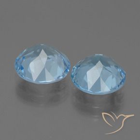 Topaz Gemstones in 9 mm (calibrated) Size for Sale, Topaz Stones in Sky Blue Color
