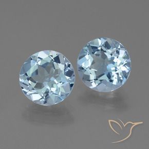 5.70 ctw Blue Topaz Stones, Natural Topaz in Round Facet Shape for Sale