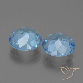 Topaz Gemstones in 9 mm (calibrated) Size for Sale, Topaz Stones in Sky Blue Color