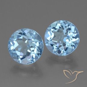 6.70 ctw Blue Topaz Stones, Natural Topaz in Round Facet Shape for Sale