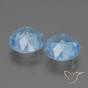 Topaz Gemstones in 9.5 mm (calibrated) Size for Sale, Topaz Stones in Swiss Blue Color
