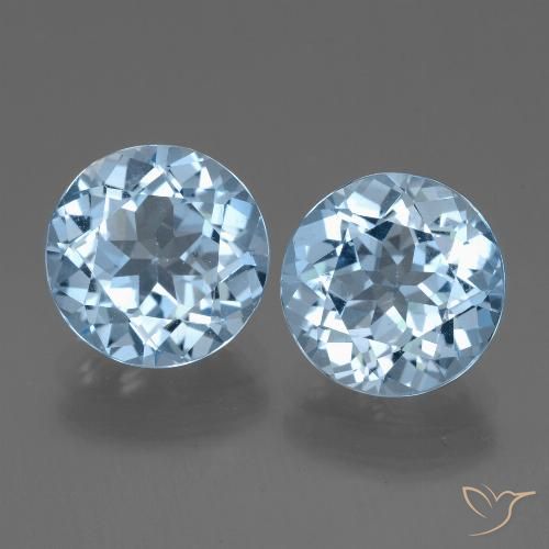 6.64ctw Natural Swiss Blue Topaz, Round, VVS-VS