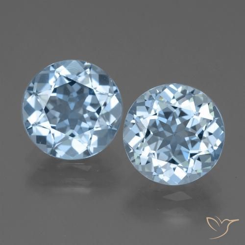 6.24 ct Sky Blue Topaz, 9.2 mm Round Cut From Brazil, Photo A