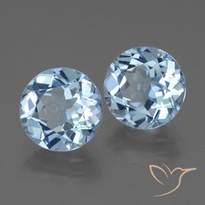 6.24 ctw Blue Topaz Stones, Natural Topaz in Round Facet Shape for Sale