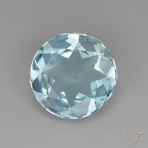 2.38 ct Loose Sky Blue Topaz, 8.9 mm Round Cut From Brazil, Photo A