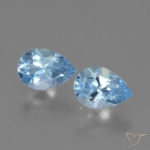 1.61ctw Natural Sky Blue Topaz, Pear Shape, VVS-VS