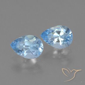 1.61 ctw Blue Topaz Stones, Natural Topaz in Pear Facet Shape for Sale