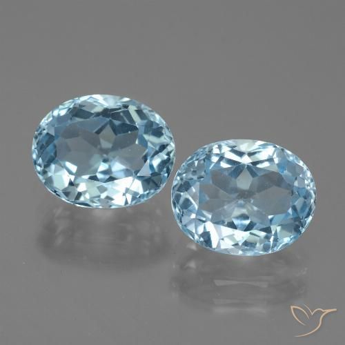 7.31 ct Sky Blue Topaz, 10.1 x 8.1 mm Oval Cut From Brazil, Photo A