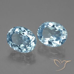 7.31 ctw Blue Topaz Stones, Natural Topaz in Oval Facet Shape for Sale