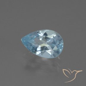 1.53 ct Blue Topaz Stone, Natural Topaz in Pear Facet Shape for Sale