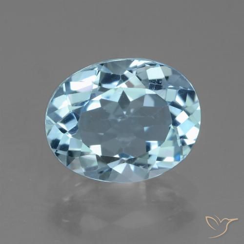 Небесно Голубой Топаз Камень - 3.3ct Фасетный Овал (ID: 442482)
