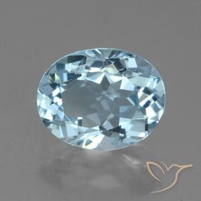 3.29 ct Blue Topaz Stone, Natural Topaz in Oval Facet Shape for Sale