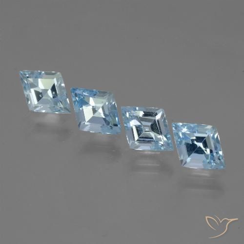 Azul maya Topacio Gema - 0.9ct Faceta de Rómbico (ID: 442704)