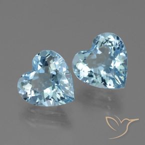 5.51 ctw Blue Topaz Stones, Natural Topaz in Heart Facet Shape for Sale