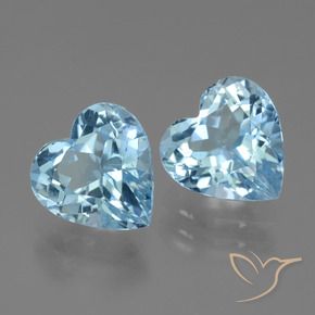6.32 ctw Blue Topaz Stones, Natural Topaz in Heart Facet Shape for Sale