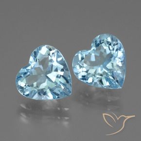 5.69 ctw Blue Topaz Stones, Natural Topaz in Heart Facet Shape for Sale