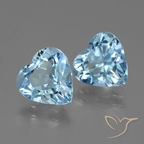 5.57 ctw Blue Topaz Stones, Natural Topaz in Heart Facet Shape for Sale