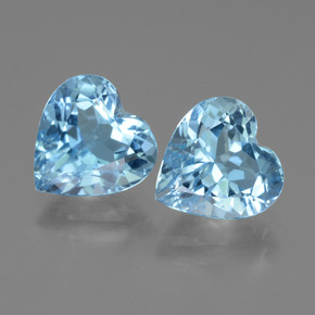 Baby blau Topas Edelstein - 3ct Herz facettiert (ID: 442849)