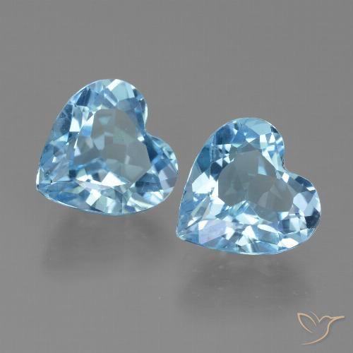 5.58ctw Natural Swiss Blue Topaz, Heart, VVS