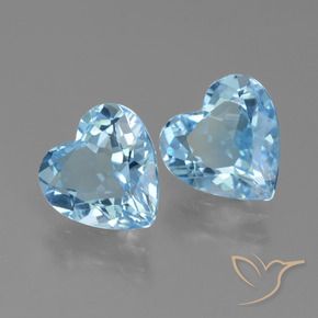 5.58 ctw Blue Topaz Stones, Natural Topaz in Heart Facet Shape for Sale