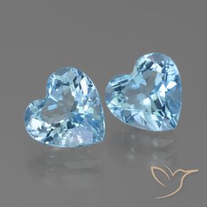 5.87 ctw Blue Topaz Stones, Natural Topaz in Heart Facet Shape for Sale